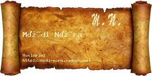Módi Nóra névjegykártya