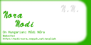 nora modi business card